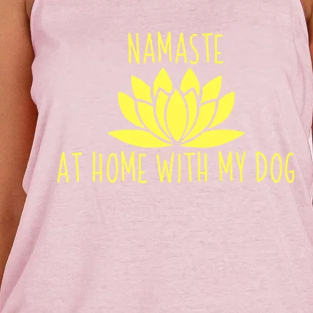 Cute Dog Opener Gift Namaste Home With My Dog Gift Women's Knotted Racerback Tank