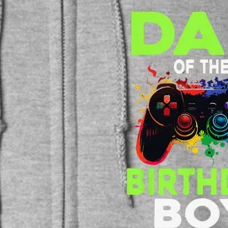 Cute Dad Of The Birthday Matching Video Gamer Birthday Party Full Zip Hoodie