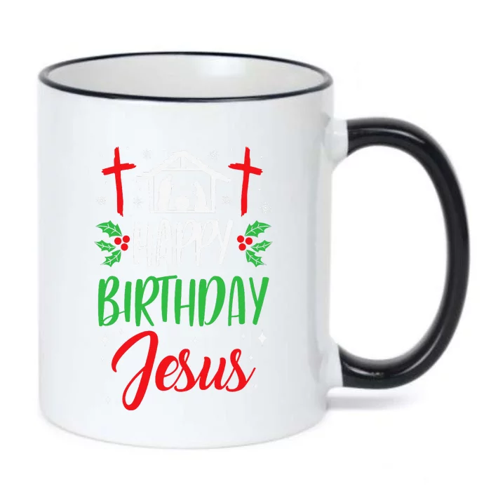 Christmas Day Outfit Happy Birthday Jesus Holiday Black Color Changing Mug