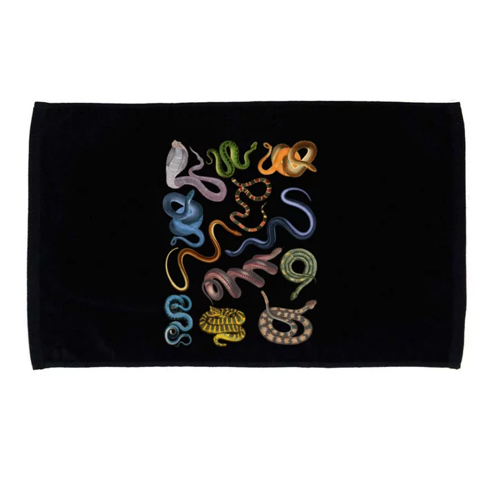 Collage Different Of Snakes Colorful Animal Gift For Lover Gift Microfiber Hand Towel