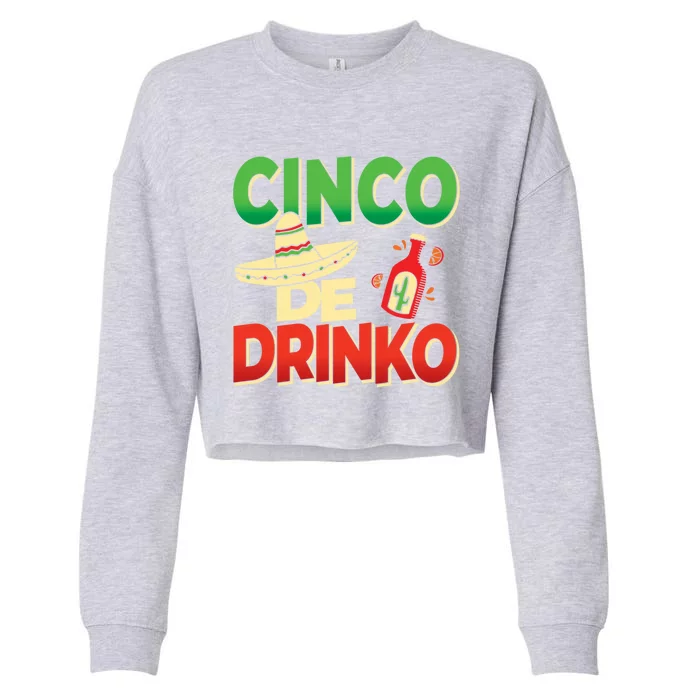 Cinco De O Cinco De Mayo Party Mexiko Gift Cropped Pullover Crew