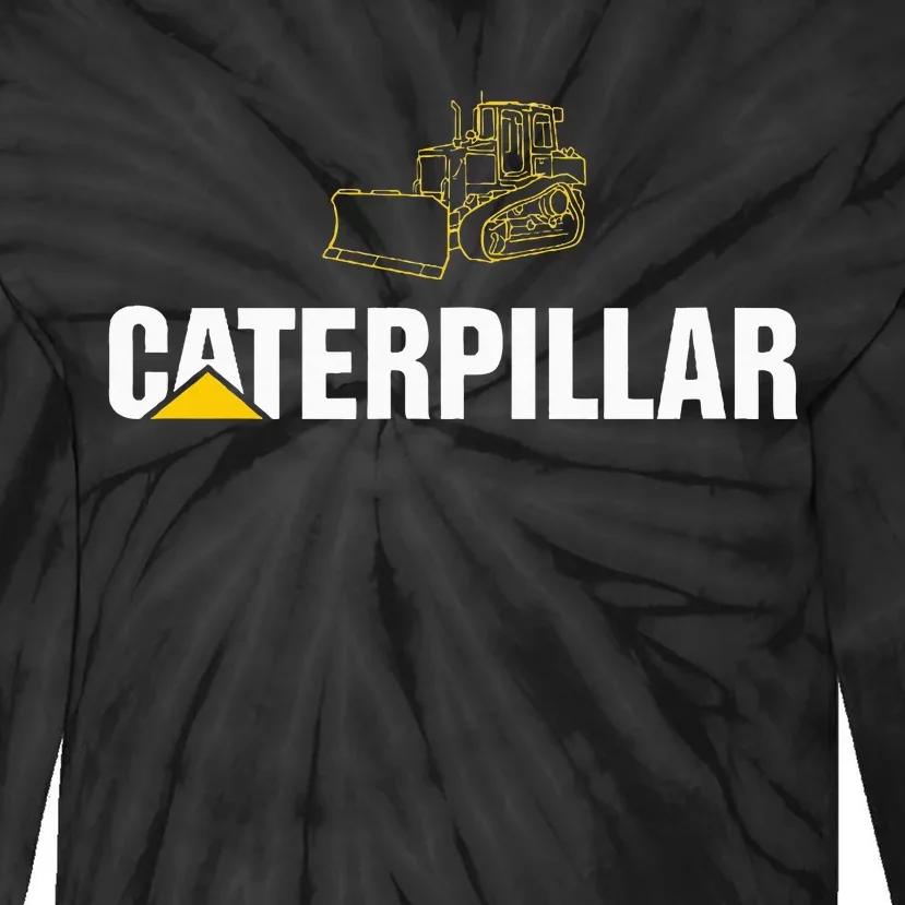 Cat Dozer Operator Driver Fan Caterpillar Bulldozer Tie-Dye Long Sleeve Shirt