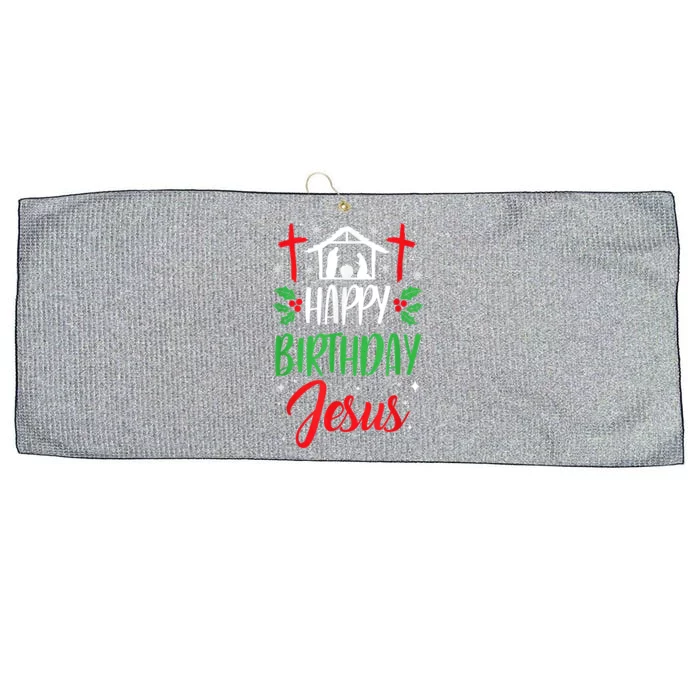 Christmas Day Outfit Happy Birthday Jesus Holiday Large Microfiber Waffle Golf Towel