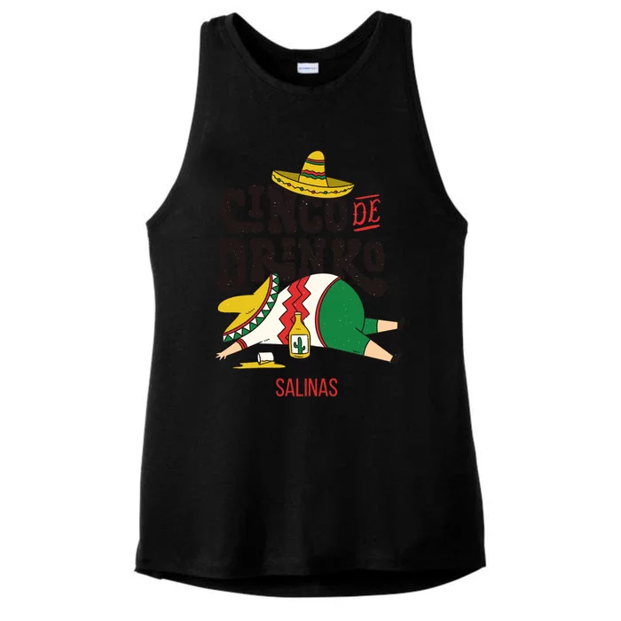 Cinco De O Fiesta On Cinco De Mayo In Salinas Gift Ladies Tri-Blend Wicking Tank