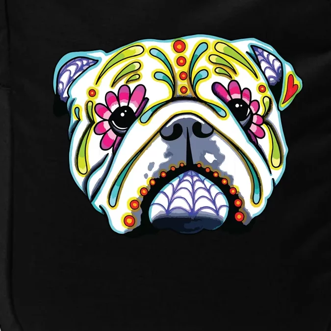 Cool Day Of The Dead Sugar Skull Dog English Bulldog Impact Tech Backpack