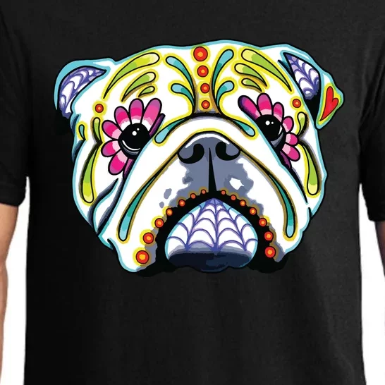 Cool Day Of The Dead Sugar Skull Dog English Bulldog Pajama Set