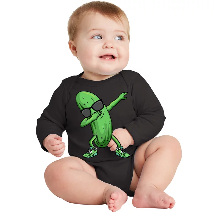 Cucumber Dabbing Pickle Dancing Lover Baby Long Sleeve Bodysuit