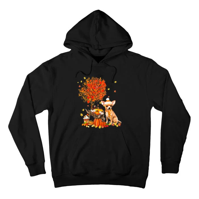 Chihuahua Dog Pumpkin Autumn Fall Maple Leaf Thanksgiving Tall Hoodie