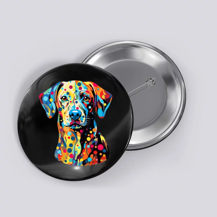 Colorful Dog Pop Art With Polka Dot International Dot Day Button