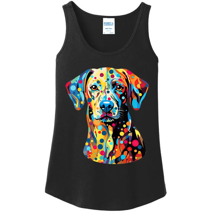 Colorful Dog Pop Art With Polka Dot International Dot Day Ladies Essential Tank