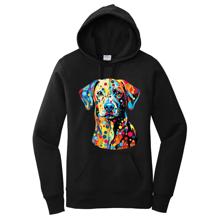 Colorful Dog Pop Art With Polka Dot International Dot Day Women's Pullover Hoodie