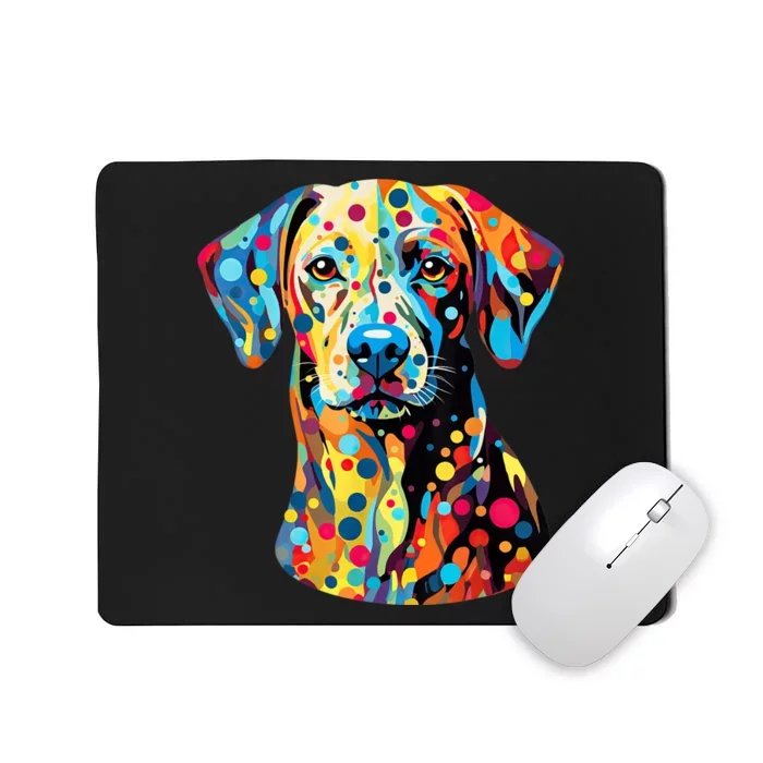 Colorful Dog Pop Art With Polka Dot International Dot Day Mousepad