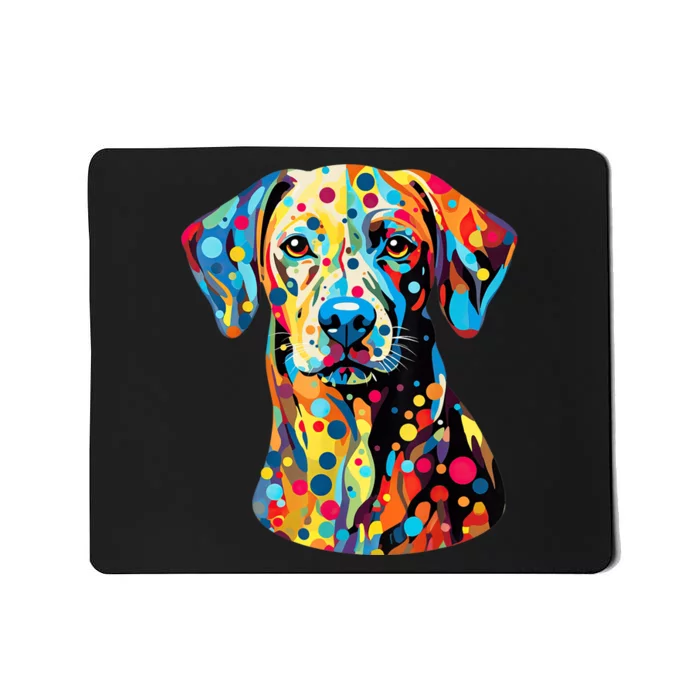 Colorful Dog Pop Art With Polka Dot International Dot Day Mousepad