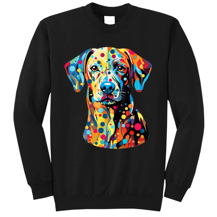 Colorful Dog Pop Art With Polka Dot International Dot Day Tall Sweatshirt