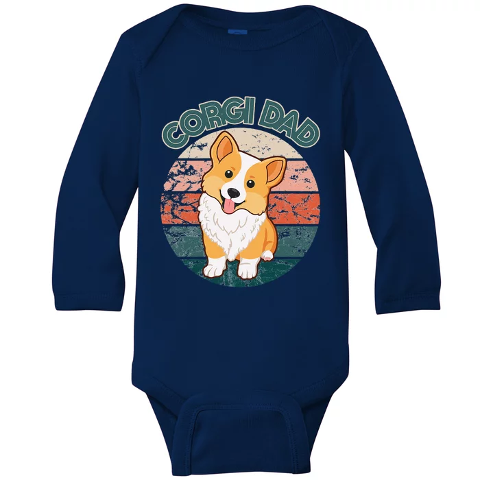 Corgi Dad Pembroke Welsh Corgi Dog Lovers Owner Doggy Doggo Baby Long Sleeve Bodysuit