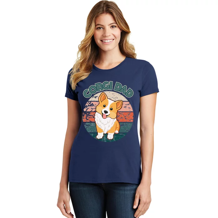 Corgi Dad Pembroke Welsh Corgi Dog Lovers Owner Doggy Doggo Women's T-Shirt