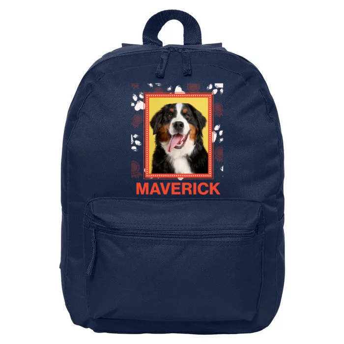 Custom Dog Pet Personalize Picture Photo Name 16 in Basic Backpack