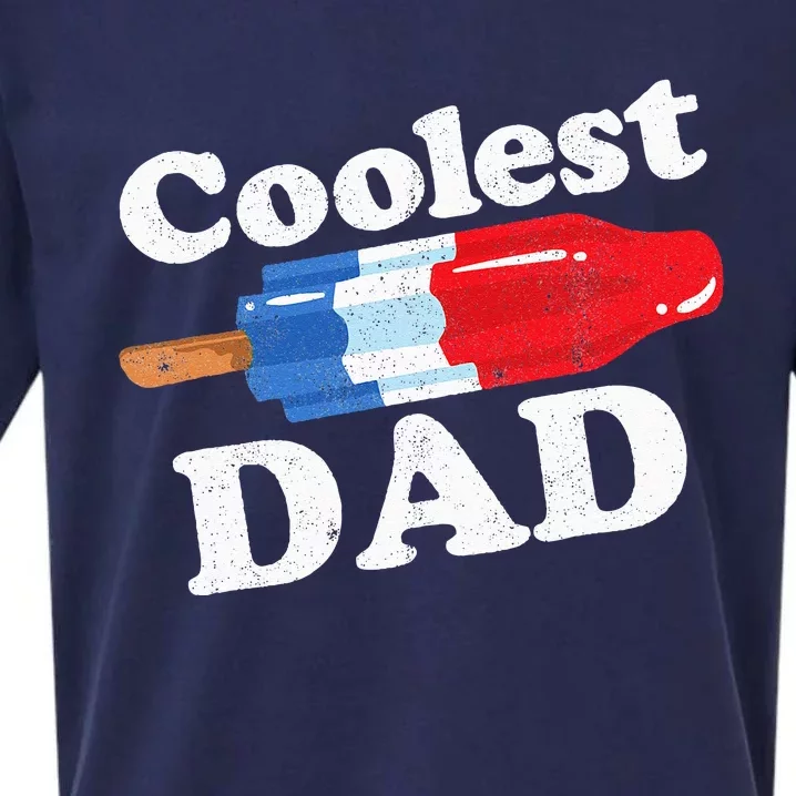 Coolest Dad Popsicle Funny Bomb Retro 80s Pop Fathers Gift Sueded Cloud Jersey T-Shirt