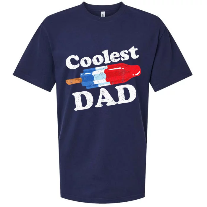 Coolest Dad Popsicle Funny Bomb Retro 80s Pop Fathers Gift Sueded Cloud Jersey T-Shirt