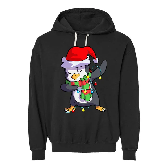 Christmas Dabbing Penguin Matching Family Garment-Dyed Fleece Hoodie