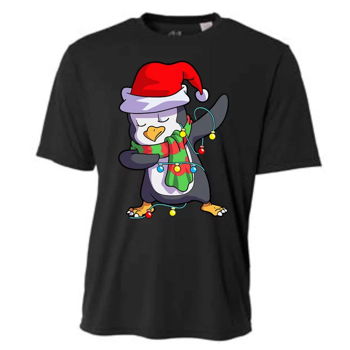 Christmas Dabbing Penguin Matching Family Cooling Performance Crew T-Shirt