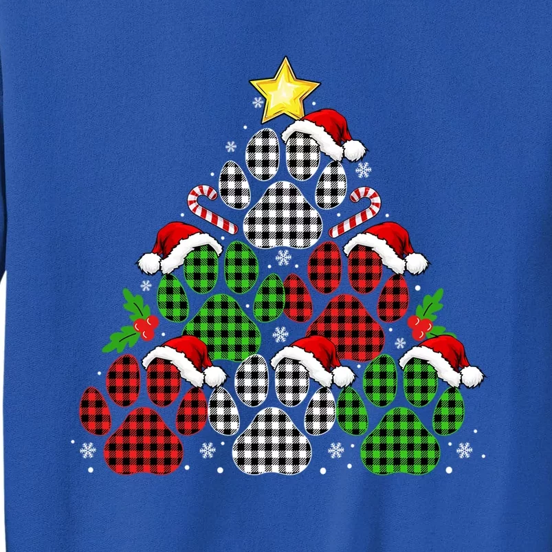 Cute Dog Paw Tree Santa Matching Family Pajamas Christmas Gift Tall Sweatshirt