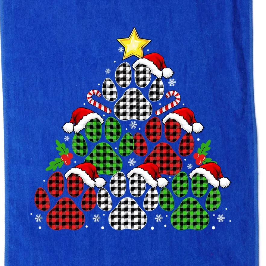 Cute Dog Paw Tree Santa Matching Family Pajamas Christmas Gift Platinum Collection Golf Towel