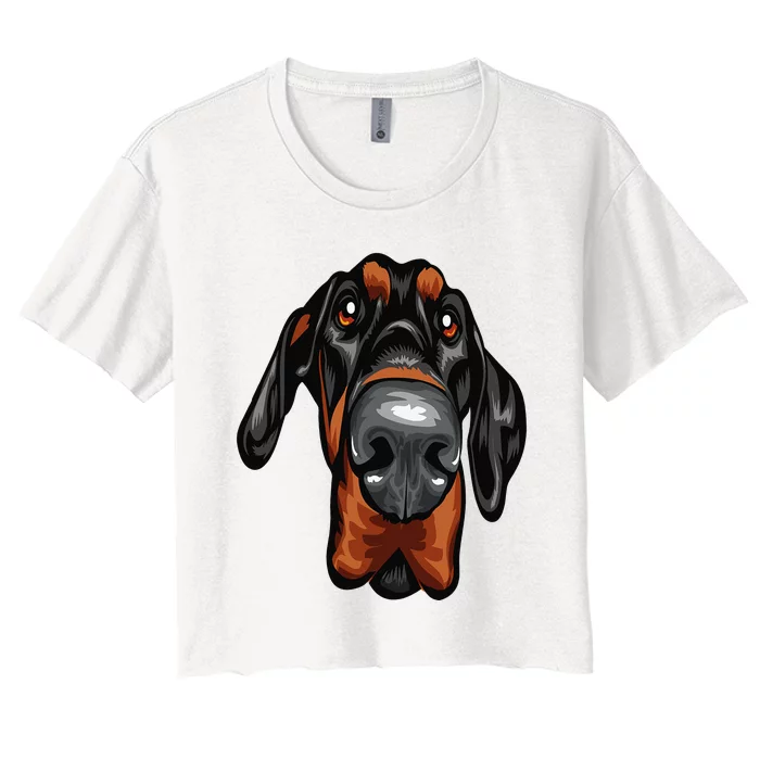 Cool Doberman Pinscher Face Women's Crop Top Tee