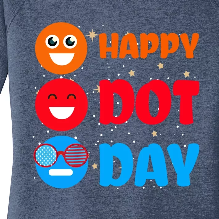 Cute Dot Pattern Art Smile September National Happy Dot Day Cute Gift Women's Perfect Tri Tunic Long Sleeve Shirt