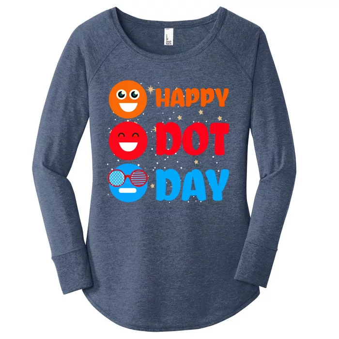 Cute Dot Pattern Art Smile September National Happy Dot Day Cute Gift Women's Perfect Tri Tunic Long Sleeve Shirt