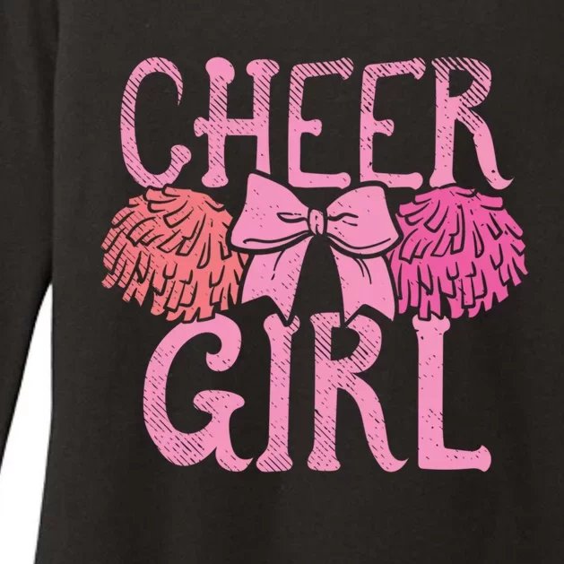 Cheer Dance Pom Pom Cheerleader Cheerleading Gift Womens CVC Long Sleeve Shirt