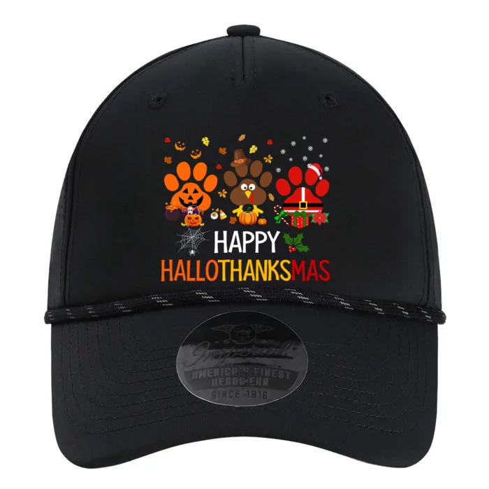 Cat Dog Paw Print Happy Hallothanksmas Halloween Christmas Funny Gift Performance The Dyno Cap