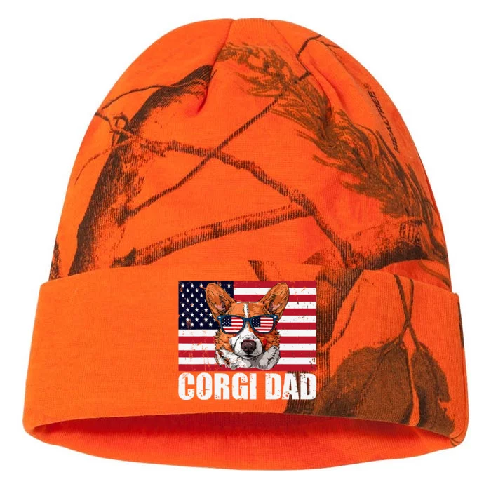 Corgi Dad Pembroke Welsh Corgi Us Flag Dog Lover Kati - 12in Camo Beanie