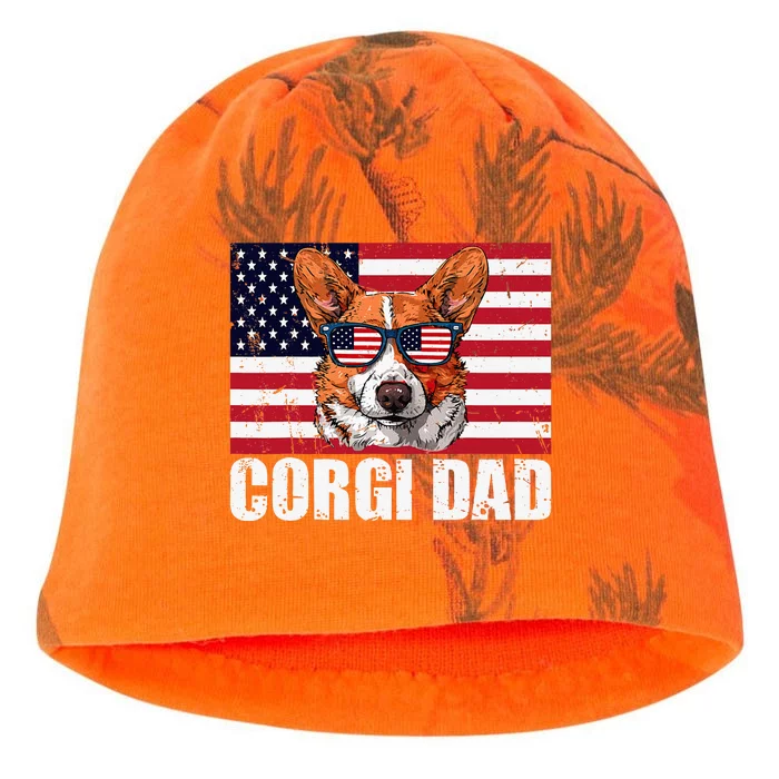 Corgi Dad Pembroke Welsh Corgi Us Flag Dog Lover Kati - Camo Knit Beanie