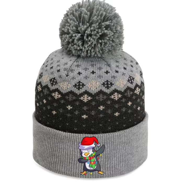 Christmas Dabbing Penguin Matching Family The Baniff Cuffed Pom Beanie