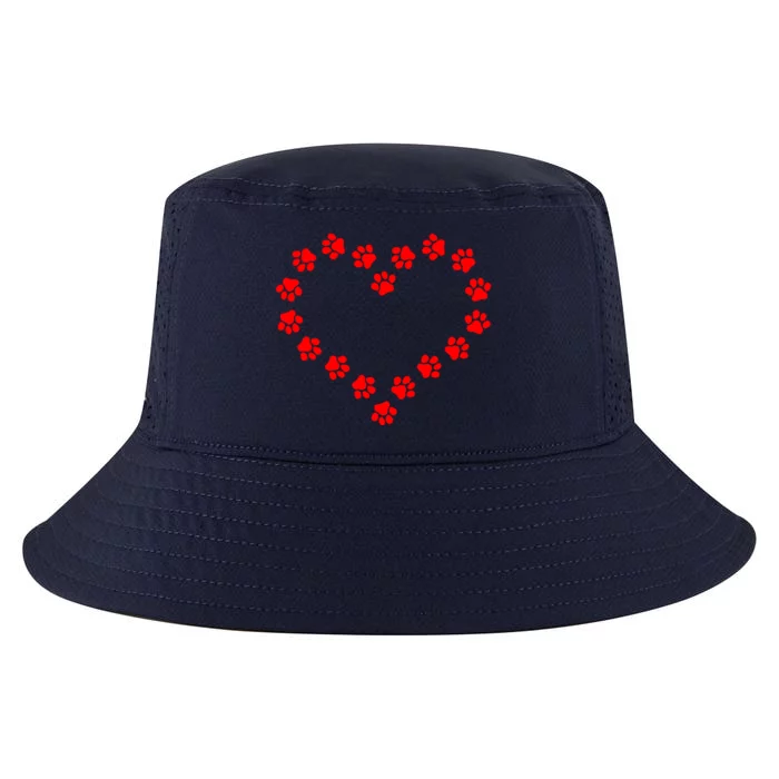 Cute Dog Paw Print Dog Gift Funnypaw Print Ornat Heart Love Gift Cool Comfort Performance Bucket Hat