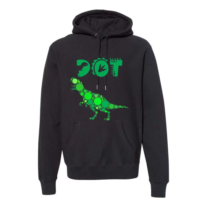 Cute Dinosaur Polka Dots Premium Hoodie