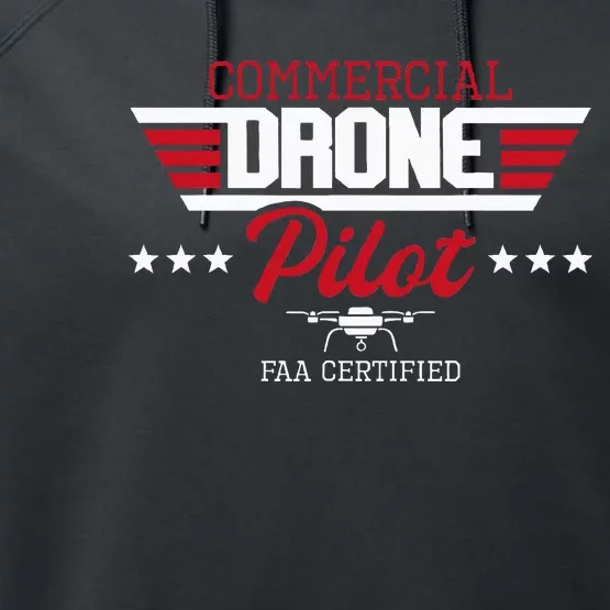 Commercial Drone Pilot Aviator Quadcopter Faa Certified Performance Fleece Hoodie