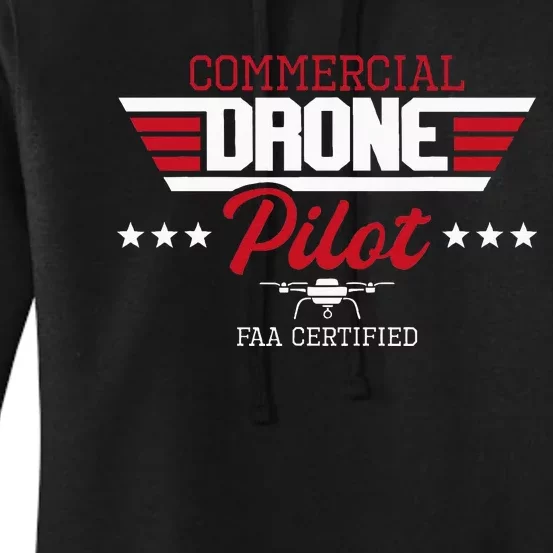 Commercial Drone Pilot Aviator Quadcopter Faa Certified Women's Pullover Hoodie