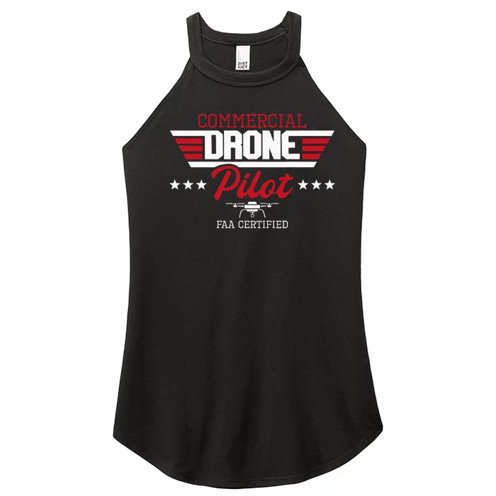 Commercial Drone Pilot Aviator Quadcopter Faa Certified Women’s Perfect Tri Rocker Tank