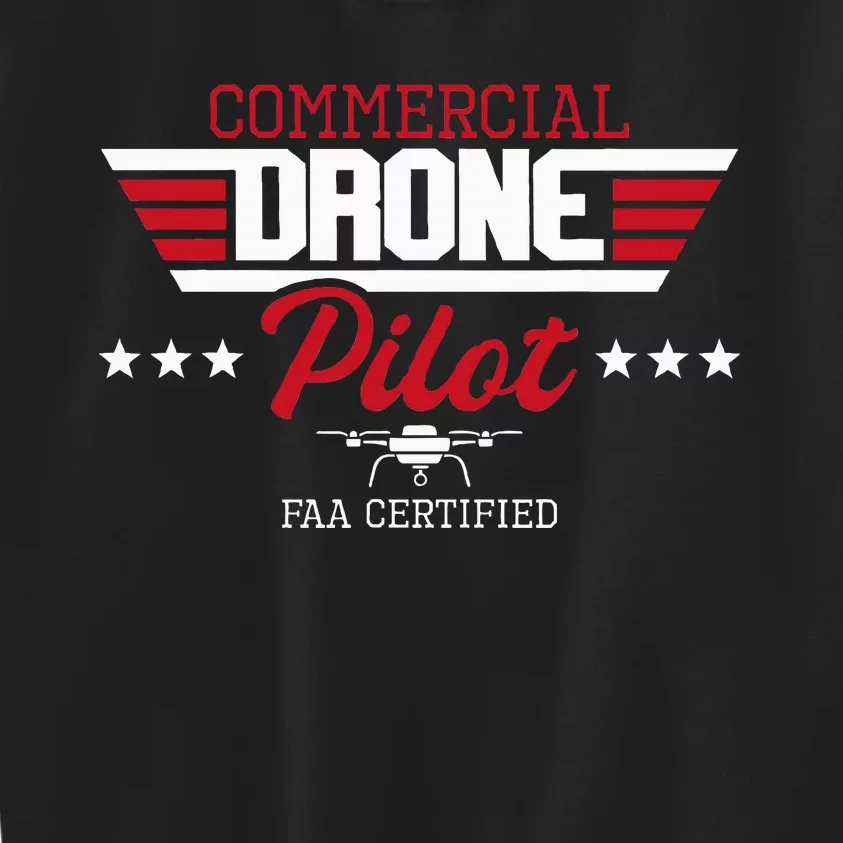 Commercial Drone Pilot Aviator Quadcopter Faa Certified Kids Sweatshirt