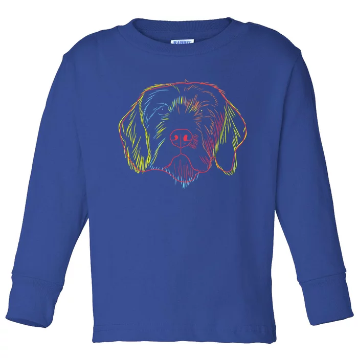 Colourful Dog Pudelpointer Funny Gift Toddler Long Sleeve Shirt