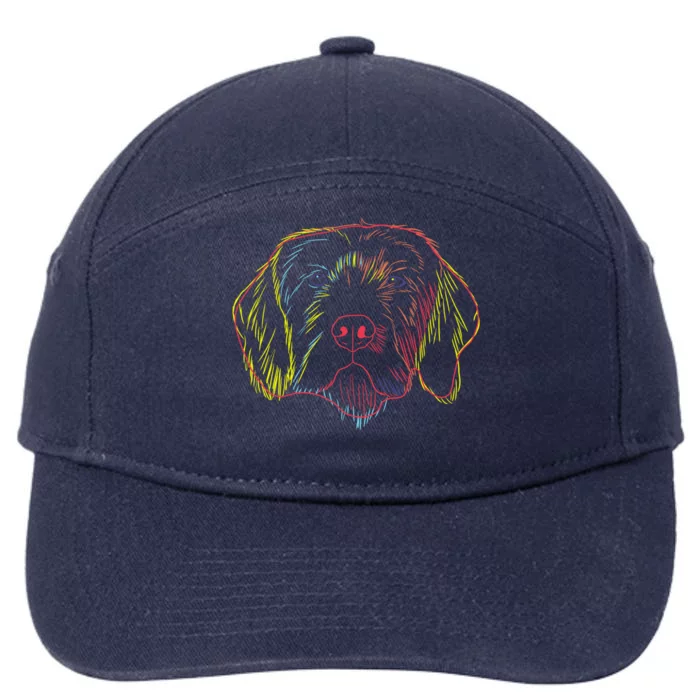 Colourful Dog Pudelpointer Funny Gift 7-Panel Snapback Hat