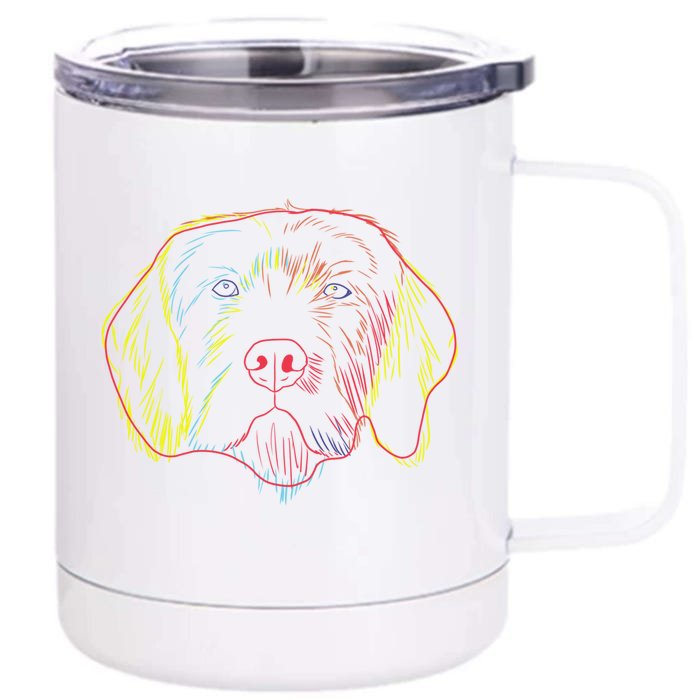 Colourful Dog Pudelpointer Funny Gift Front & Back 12oz Stainless Steel Tumbler Cup