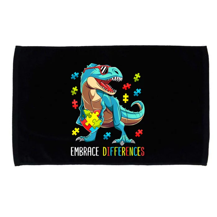 Cute Dinosaur Puzzles T Rex For Boy Gift Autism Awareness Microfiber Hand Towel