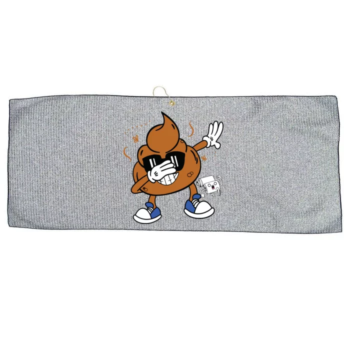 Cute Dabbing Poop Funny Emoticon I Pooped Today Gift Large Microfiber Waffle Golf Towel