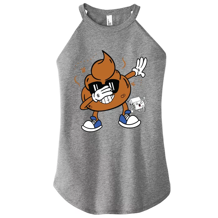 Cute Dabbing Poop Funny Emoticon I Pooped Today Gift Women’s Perfect Tri Rocker Tank