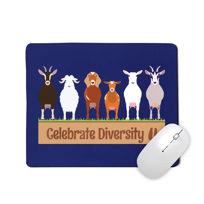 Celebrate Diversity Pet Funny Goats Shirts For Goat Lovers Mousepad