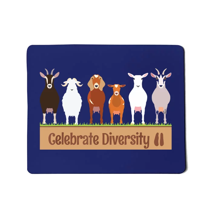 Celebrate Diversity Pet Funny Goats Shirts For Goat Lovers Mousepad