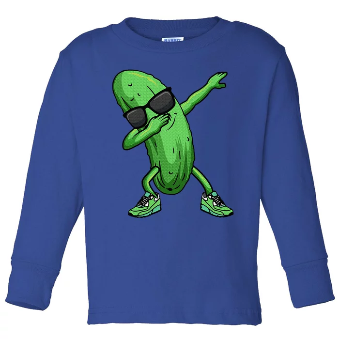 Cucumber Dabbing Pickle Dancing Lover Toddler Long Sleeve Shirt